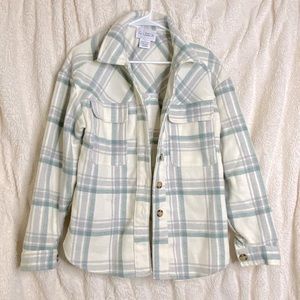 Cream Green & Blue Shacket